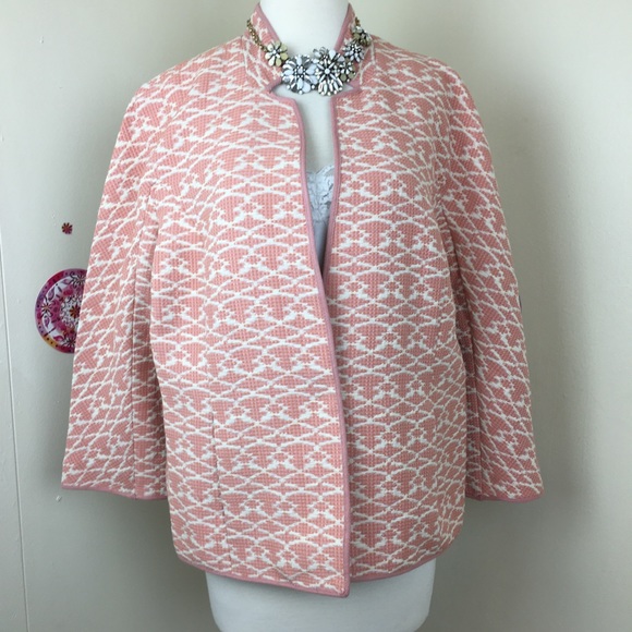 NWOT C. wonder oversized vintage feel dusty pink blazer pockets size 16 - Picture 3 of 13